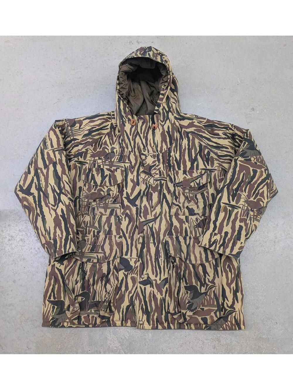 Vintage 90s Cabelas Ducks Unlimited Camo Down Goretex Jacket